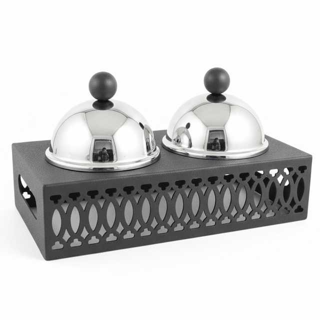 SBTC Metal Serving Bowl Set of 2 – Stylish Silver with Black Accents, Perfect for Snacks & Sweets, 28 × 14 × 13 cm - Al Kabayel Discount CentreSBTC Metal Serving Bowl Set of 2 – Stylish Silver with Black Accents, Perfect for Snacks & Sweets, 28 × 14 × 13 cmJars & Food SaversSBTCAl Kabayel Discount Centre