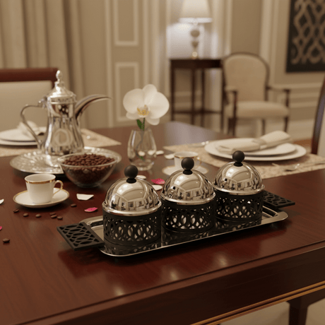 SBTC Metal Serving Bowl Set of 3 – Premium Silver & Black Finish, Ideal for Dining, Buffet & Party Use, 40 × 19 × 14 cm - Al Kabayel Discount CentreSBTC Metal Serving Bowl Set of 3 – Premium Silver & Black Finish, Ideal for Dining, Buffet & Party Use, 40 × 19 × 14 cmJars & Food SaversSBTCAl Kabayel Discount Centre