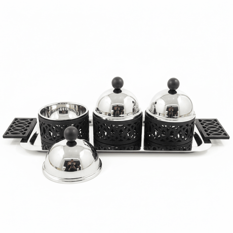 SBTC Metal Serving Bowl Set of 3 – Premium Silver & Black Finish, Ideal for Dining, Buffet & Party Use, 40 × 19 × 14 cm - Al Kabayel Discount CentreSBTC Metal Serving Bowl Set of 3 – Premium Silver & Black Finish, Ideal for Dining, Buffet & Party Use, 40 × 19 × 14 cmJars & Food SaversSBTCAl Kabayel Discount Centre