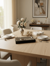 SBTC Rectangular Decorative Metal Serving Tray – Silver Body with Black Contrast Design, Multipurpose Dining & Tea Tray, 34 × 18 cm - Al Kabayel Discount CentreSBTC Rectangular Decorative Metal Serving Tray – Silver Body with Black Contrast Design, Multipurpose Dining & Tea Tray, 34 × 18 cmServing TraysSBTCAl Kabayel Discount Centre