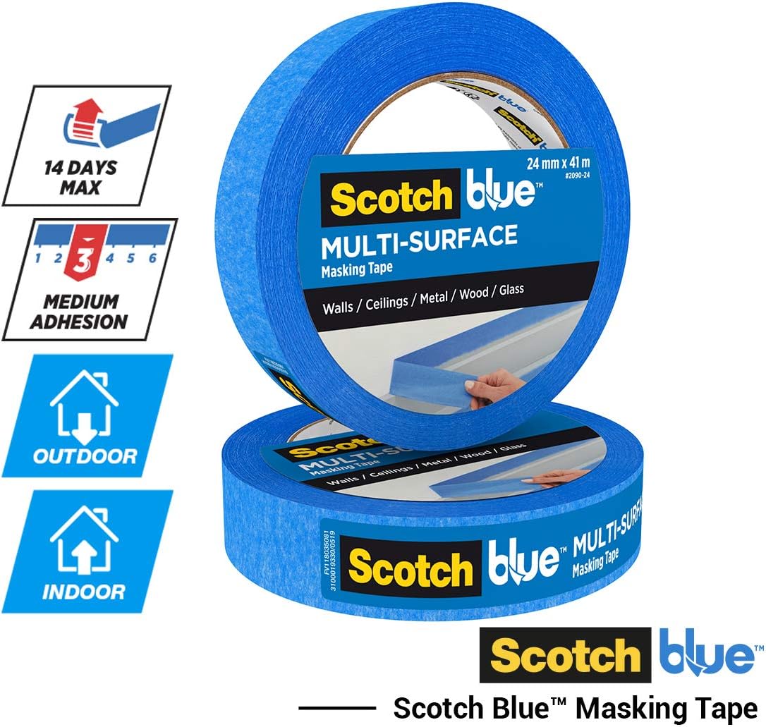 Scotch Blue Premium Masking Tape 24mm x 41m, 3 rolls/pack | Blue color | Masking and Protection | High adhesion | Multi - Surface | For walls, ceiling, metal, wood | Easy to Remove with no residue - Al Kabayel Discount CentreScotch Blue Premium Masking Tape 24mm x 41m, 3 rolls/pack | Blue color | Masking and Protection | High adhesion | Multi - Surface | For walls, ceiling, metal, wood | Easy to Remove with no residueTapes & Packaging Tapes3MAl Kabayel Discount Centre