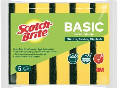 Scotch - Brite Basic Heavy Duty Scrub Sponge, Effective - Durable - Affordable, Pack of 5 - Al Kabayel Discount CentreScotch - Brite Basic Heavy Duty Scrub Sponge, Effective - Durable - Affordable, Pack of 5Cleaning SuppliesSCOTCH - BRITEAl Kabayel Discount Centre