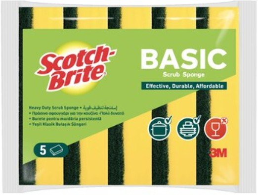 Scotch - Brite Basic Heavy Duty Scrub Sponge, Effective - Durable - Affordable, Pack of 5 - Al Kabayel Discount CentreScotch - Brite Basic Heavy Duty Scrub Sponge, Effective - Durable - Affordable, Pack of 5Cleaning SuppliesSCOTCH - BRITEAl Kabayel Discount Centre