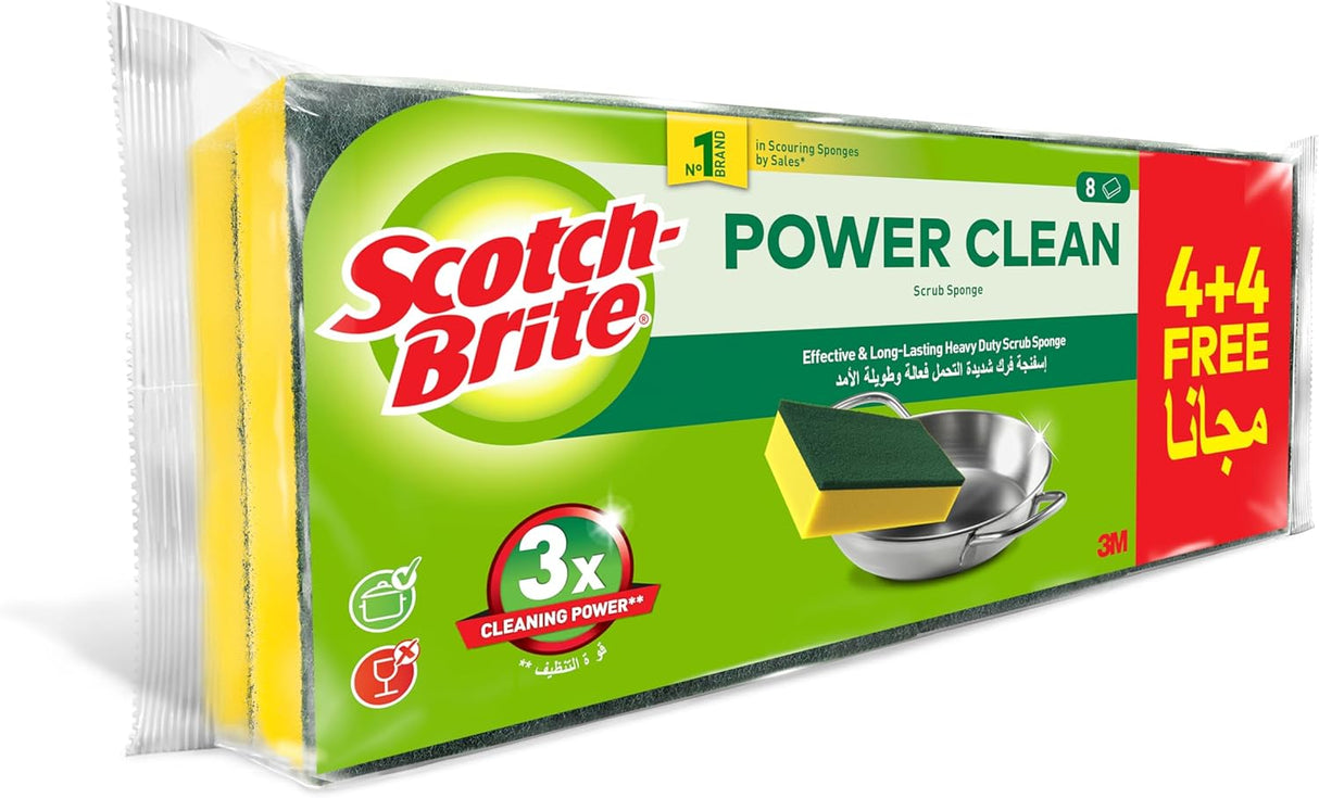Scotch - Brite Heavy Duty Classic Flat Laminate Scrub Sponge, 8 units (4+4 Free)/pack - Al Kabayel Discount CentreScotch - Brite Heavy Duty Classic Flat Laminate Scrub Sponge, 8 units (4+4 Free)/packCleaning SuppliesSCOTCH - BRITEAl Kabayel Discount Centre
