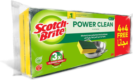 Scotch - Brite Heavy Duty Classic Flat Laminate Scrub Sponge, 8 units (4+4 Free)/pack - Al Kabayel Discount CentreScotch - Brite Heavy Duty Classic Flat Laminate Scrub Sponge, 8 units (4+4 Free)/packCleaning SuppliesSCOTCH - BRITEAl Kabayel Discount Centre