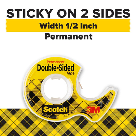 Scotch Double Sided Tape on a dispenser 1/2 x 250 in (2.7mm x 6.3m), 1 roll/dispenser | Clear Tape | Strong adhesive | Permanent | Scrapbooking | Double Sided Tape | Scotch Tape | Tape Dispenser - Al Kabayel Discount CentreScotch Double Sided Tape on a dispenser 1/2 x 250 in (2.7mm x 6.3m), 1 roll/dispenser | Clear Tape | Strong adhesive | Permanent | Scrapbooking | Double Sided Tape | Scotch Tape | Tape DispenserTapes & Packaging Tapes3MAl Kabayel Discount Centre