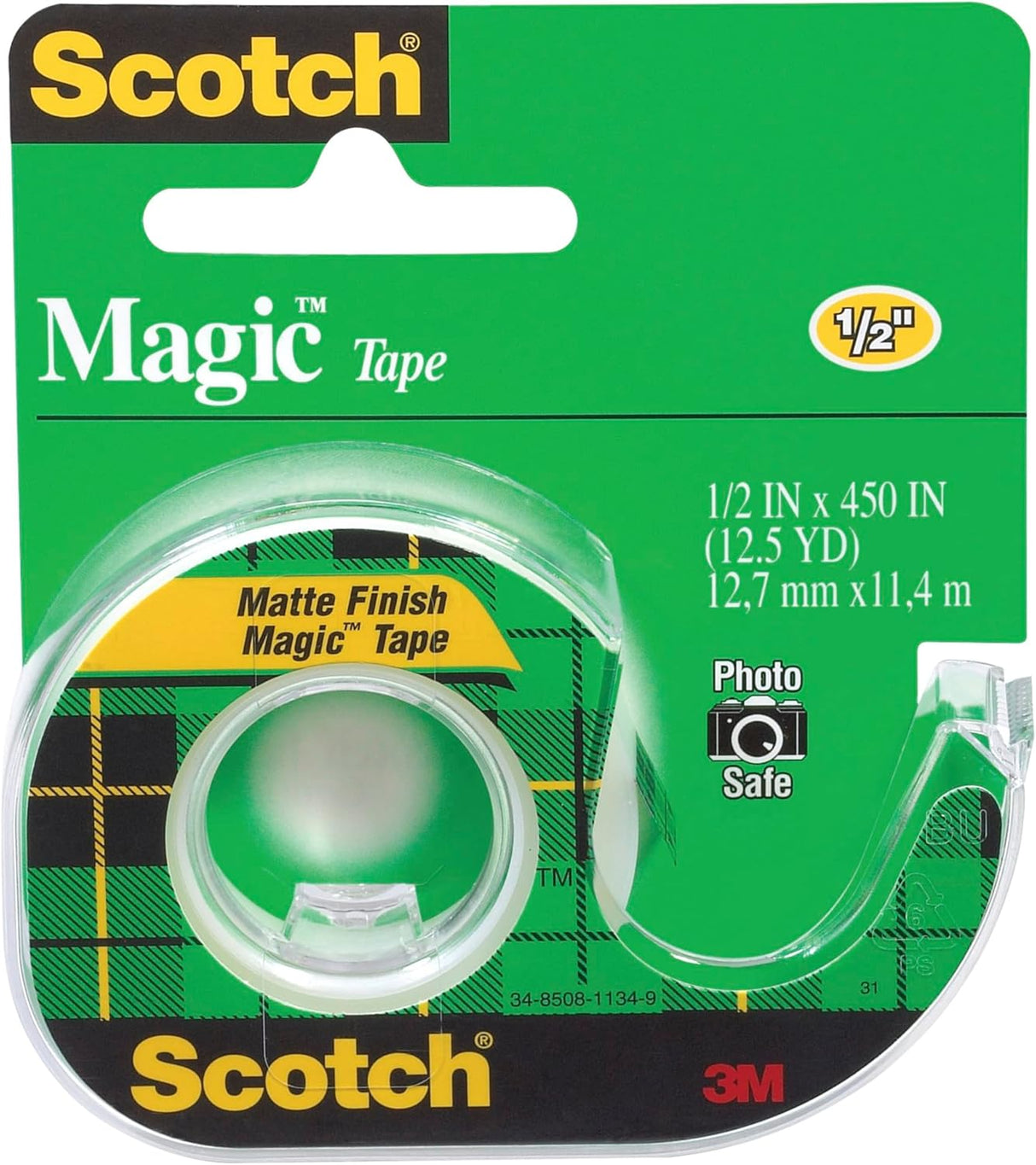 Scotch Magic Tape on a Dispenser 1/2 x 450 in (12mm x 11.43m), 1 roll/dispenser | Invisible | Removable | Sticky Tape | For Document Repair, Labelling and Sealing | Scotch Tape | Tape Dispenser - Al Kabayel Discount CentreScotch Magic Tape on a Dispenser 1/2 x 450 in (12mm x 11.43m), 1 roll/dispenser | Invisible | Removable | Sticky Tape | For Document Repair, Labelling and Sealing | Scotch Tape | Tape DispenserTapes & Packaging Tapes3MAl Kabayel Discount Centre