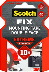 Scotch Mount Extreme Exterior Tape 19mm x 1.5m, 1 roll/pack | Holds up 1 kg. per 15cm | Gray color | Extremely Strong | Higher Adhesion | Multi - Surface | No Tools | Double Sided Adhesive Tape - Al Kabayel Discount CentreScotch Mount Extreme Exterior Tape 19mm x 1.5m, 1 roll/pack | Holds up 1 kg. per 15cm | Gray color | Extremely Strong | Higher Adhesion | Multi - Surface | No Tools | Double Sided Adhesive TapeTapes & Packaging Tapes3MAl Kabayel Discount Centre