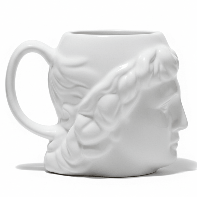 Sculptural David Ceramic Mug — White Elegance | 400ml - Al Kabayel Discount CentreSculptural David Ceramic Mug — White Elegance | 400mlMugsAKDCAl Kabayel Discount Centre