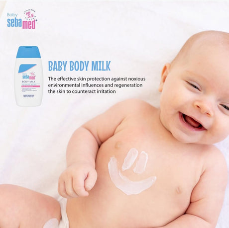Sebamed Baby Body Milk 200ml – For Delicate, Dry Skin with Panthenol - Al Kabayel Discount CentreSebamed Baby Body Milk 200ml – For Delicate, Dry Skin with PanthenolBaby ProductsSEBA MEDAl Kabayel Discount Centre