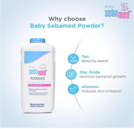 Sebamed Baby Powder 200g – With Olive Oil | For Delicate & Sensitive Skin - Al Kabayel Discount CentreSebamed Baby Powder 200g – With Olive Oil | For Delicate & Sensitive SkinBaby ProductsSEBA MEDAl Kabayel Discount Centre