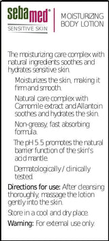 Sebamed Sensitive Skin Moisturizing Body Lotion 400ml – For Normal Skin - Al Kabayel Discount CentreSebamed Sensitive Skin Moisturizing Body Lotion 400ml – For Normal SkinSkin CareSEBA MEDAl Kabayel Discount Centre