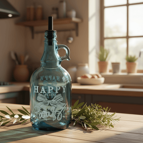 Selka Tinted Blue Glass Oil Bottle – 1 Litre | Elegant Etched Design with Pourer Spout - Al Kabayel Discount CentreSelka Tinted Blue Glass Oil Bottle – 1 Litre | Elegant Etched Design with Pourer SpoutKitchen Utensils & GadgetsSELKAAl Kabayel Discount Centre