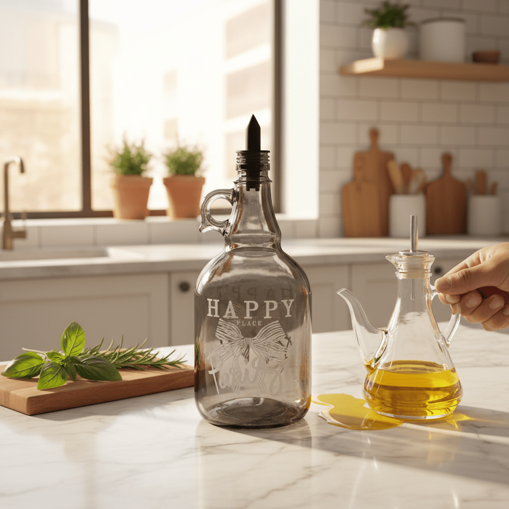 Selka Tinted Dark Glass Oil Bottle 1 Litre | Elegant Etched Butterfly Design | Premium Smoke Finish - Al Kabayel Discount CentreSelka Tinted Dark Glass Oil Bottle 1 Litre | Elegant Etched Butterfly Design | Premium Smoke FinishKitchen Utensils & GadgetsSELKAAl Kabayel Discount Centre