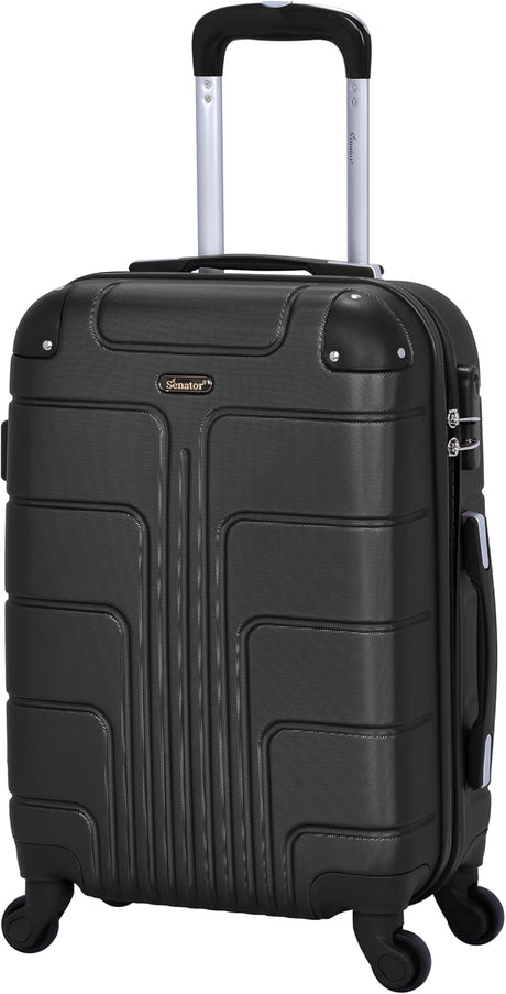 Senator A1012 Hardside Carry - On – Ultra - Light 20 - Inch Cabin Suitcase with 4 Spinner Wheels, Black - Al Kabayel Discount CentreSenator A1012 Hardside Carry - On – Ultra - Light 20 - Inch Cabin Suitcase with 4 Spinner Wheels, BlackCabin LuggageSENATORAl Kabayel Discount Centre
