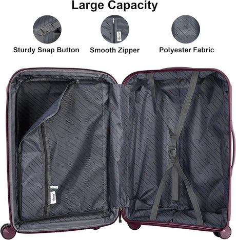 Senator KH1006 PP Hard Case Expandable Suitcase – Lightweight 24 - Inch Checked Trolley with Safe Zippers & Double Spinner Wheels, Purple - Al Kabayel Discount CentreSenator KH1006 PP Hard Case Expandable Suitcase – Lightweight 24 - Inch Checked Trolley with Safe Zippers & Double Spinner Wheels, PurpleCabin LuggageSENATORAl Kabayel Discount Centre