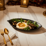 Servewell Black Oval Melamine Leaf Serving Plate 14.5 inch Designer Leaf Shape Plate for Serving Snacks Starters and Meals - Al Kabayel Discount CentreServewell Black Oval Melamine Leaf Serving Plate 14.5 inch Designer Leaf Shape Plate for Serving Snacks Starters and MealsServing TraysSERVEWELLAl Kabayel Discount Centre