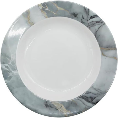 Servewell Marbo Melamine Round Soup Plate 23CM - White&Grey - Al Kabayel Discount CentreServewell Marbo Melamine Round Soup Plate 23CM - White&GreyPlatesSERVEWELLAl Kabayel Discount Centre