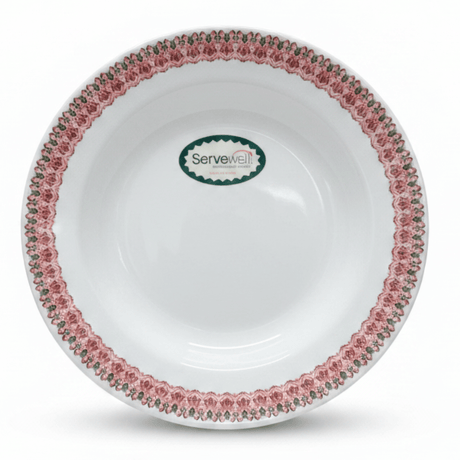 Servewell Melamine Dinner Plate 23cm | Elegant Floral Border Design - Al Kabayel Discount CentreServewell Melamine Dinner Plate 23cm | Elegant Floral Border DesignPlatesSERVEWELLAl Kabayel Discount Centre