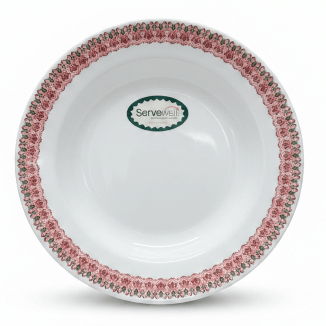 Servewell Melamine Dinner Plate 23cm | Elegant Floral Border Design - Al Kabayel Discount CentreServewell Melamine Dinner Plate 23cm | Elegant Floral Border DesignPlatesSERVEWELLAl Kabayel Discount Centre