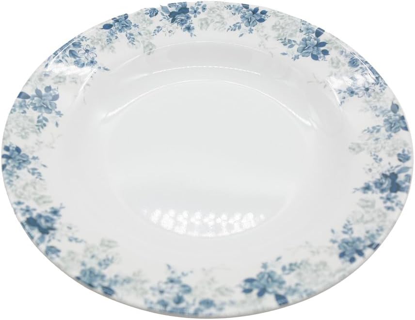 Servewell Melamine Round Soup Serving Plate - 23CM - White&Blue - Al Kabayel Discount CentreServewell Melamine Round Soup Serving Plate - 23CM - White&BluePlatesSERVEWELLAl Kabayel Discount Centre