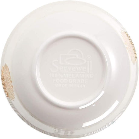 Servewell Melamine Small Bowl Katori Golden Leaves - 9.5CM - White&Golden - Al Kabayel Discount CentreServewell Melamine Small Bowl Katori Golden Leaves - 9.5CM - White&GoldenBowlsSERVEWELLAl Kabayel Discount Centre