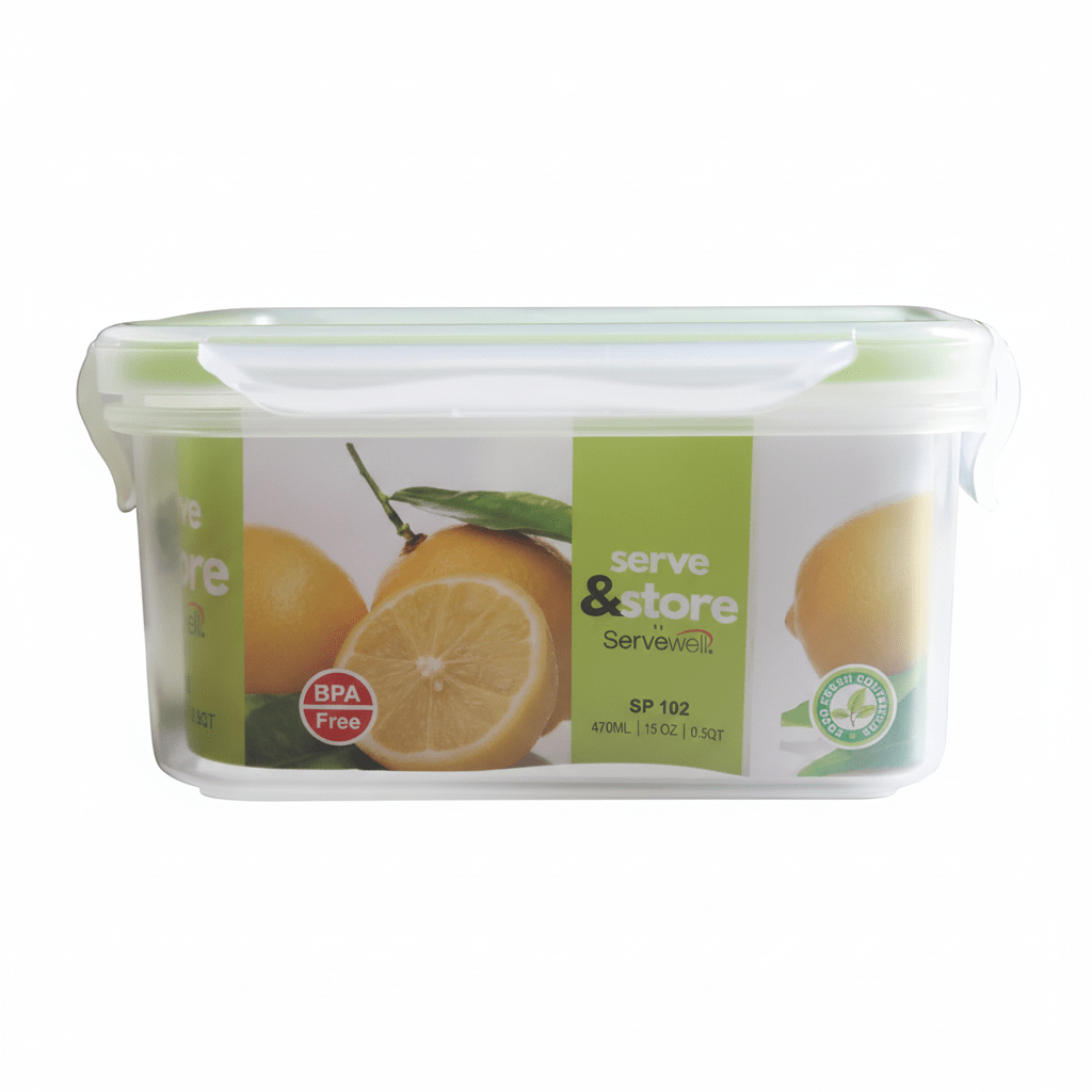 Servewell Plastic Rectangular Food Container With Lid 470ml - Green&White - Al Kabayel Discount CentreServewell Plastic Rectangular Food Container With Lid 470ml - Green&WhiteFood ContainersSERVEWELLAl Kabayel Discount Centre
