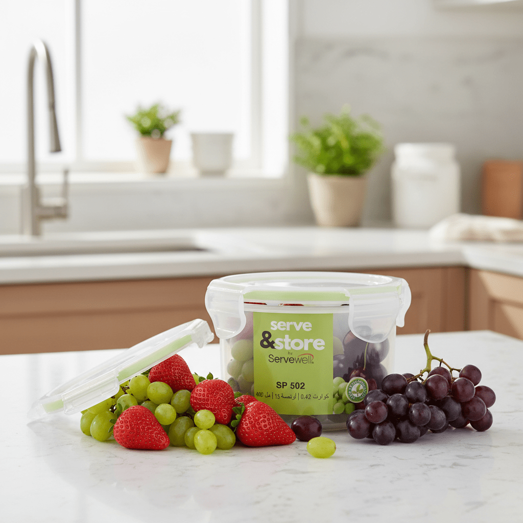 Servewell Plastic Round Food Container With Lid 400ml - Green&White - Al Kabayel Discount CentreServewell Plastic Round Food Container With Lid 400ml - Green&WhiteFood ContainersSERVEWELLAl Kabayel Discount Centre