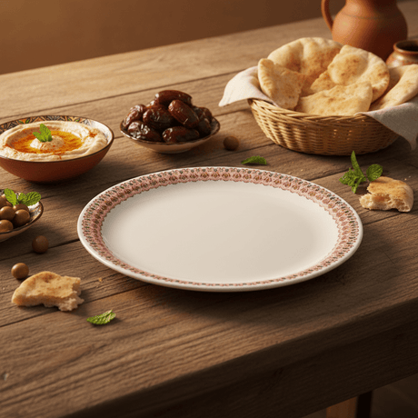 Servewell White Melamine Dinner Plate 28cm | Elegant Floral Border Design - Al Kabayel Discount CentreServewell White Melamine Dinner Plate 28cm | Elegant Floral Border DesignPlatesSERVEWELLAl Kabayel Discount Centre