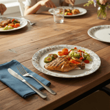Servewere Elegant White with Floral Design Round Melamine Dinner Plate 28 cm Large Dinner Plate for Family Meals - Al Kabayel Discount CentreServewere Elegant White with Floral Design Round Melamine Dinner Plate 28 cm Large Dinner Plate for Family MealsPlatesSERVEWEREAl Kabayel Discount Centre