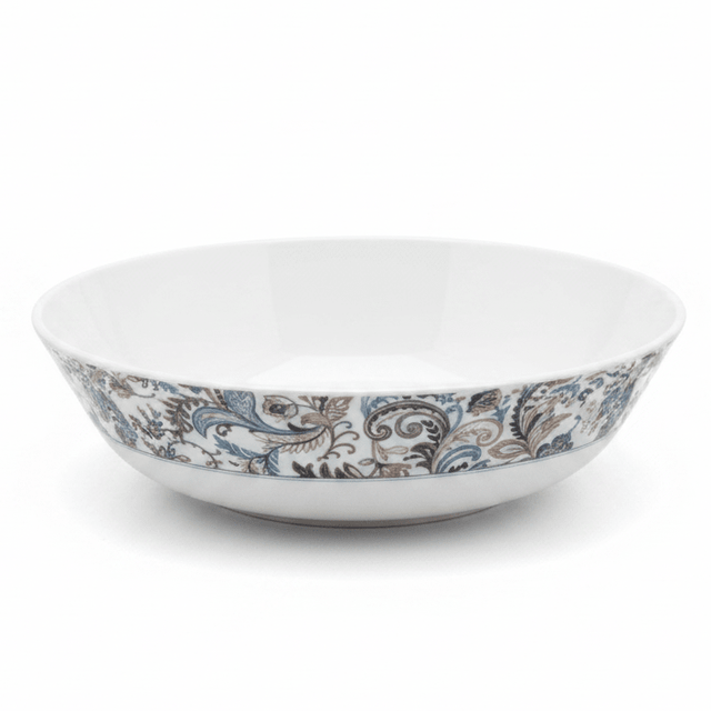 Servewere Elegant White with Floral Design Round Melamine Serving Bowl 21 cm Large Bowl for Salads and Serving - Al Kabayel Discount CentreServewere Elegant White with Floral Design Round Melamine Serving Bowl 21 cm Large Bowl for Salads and ServingBowlsSERVEWEREAl Kabayel Discount Centre