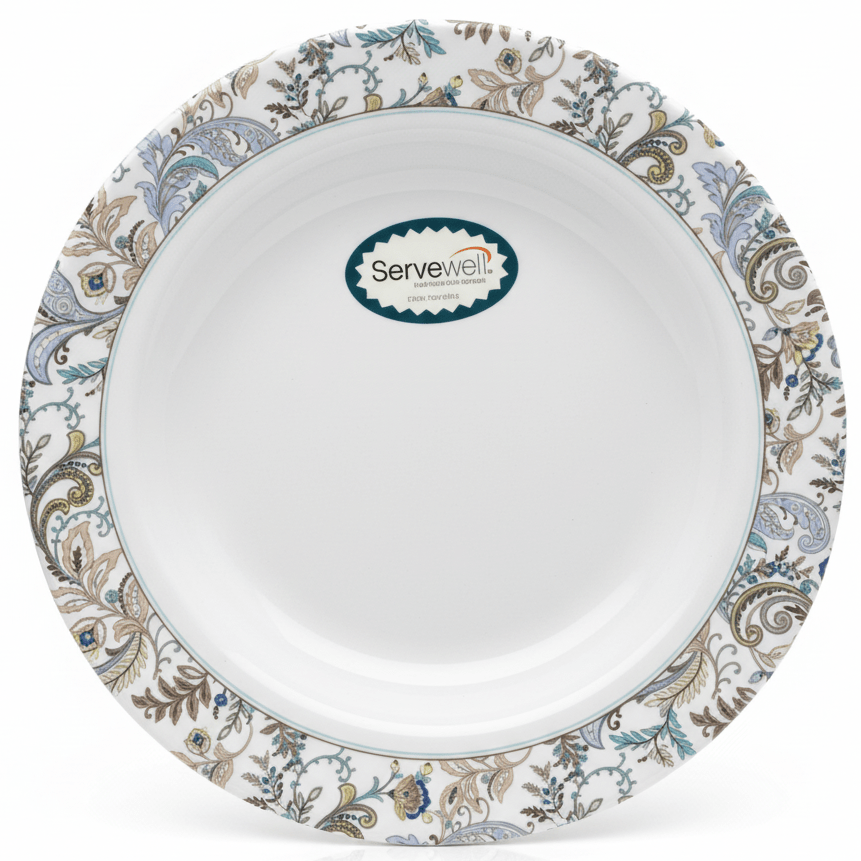 Servewere Elegant White with Floral Design Round Melamine Soup Plate 23 cm Classic Soup Plate for Everyday Use - Al Kabayel Discount CentreServewere Elegant White with Floral Design Round Melamine Soup Plate 23 cm Classic Soup Plate for Everyday UsePlatesSERVEWEREAl Kabayel Discount Centre