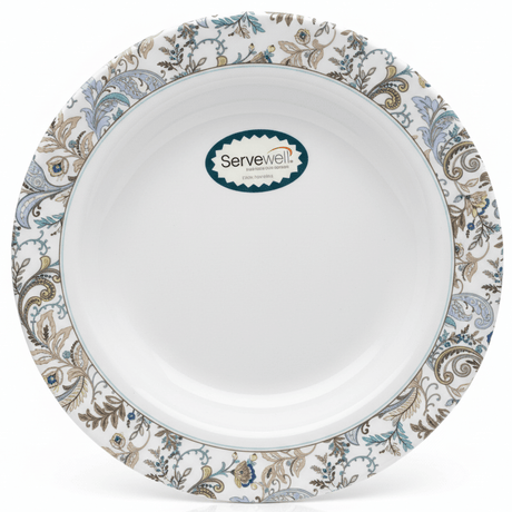 Servewere Elegant White with Floral Design Round Melamine Soup Plate 23 cm Classic Soup Plate for Everyday Use - Al Kabayel Discount CentreServewere Elegant White with Floral Design Round Melamine Soup Plate 23 cm Classic Soup Plate for Everyday UsePlatesSERVEWEREAl Kabayel Discount Centre