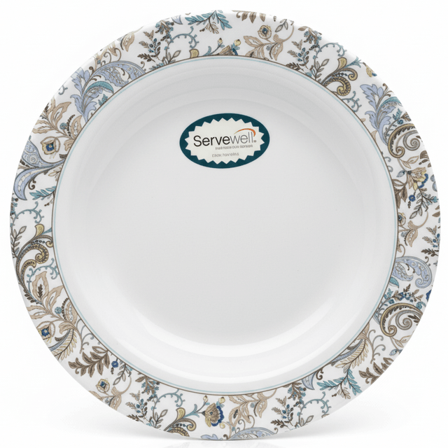 Servewere Elegant White with Floral Design Round Melamine Soup Plate 23 cm Classic Soup Plate for Everyday Use - Al Kabayel Discount CentreServewere Elegant White with Floral Design Round Melamine Soup Plate 23 cm Classic Soup Plate for Everyday UsePlatesSERVEWEREAl Kabayel Discount Centre