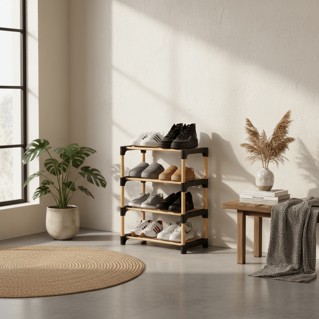 Sewood 4 - Tier Bamboo Shoe Rack Organizer | 66.5 × 27.5 × 51 cm - Al Kabayel Discount CentreSewood 4 - Tier Bamboo Shoe Rack Organizer | 66.5 × 27.5 × 51 cmHome Décor AccentsSEWOODAl Kabayel Discount Centre