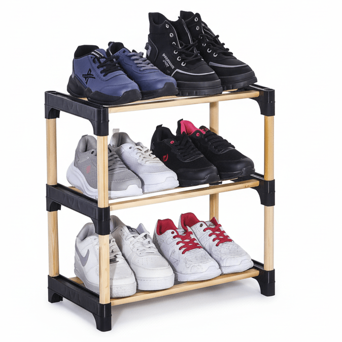 SEWOOD Modular Wood Shoe Rack 3 Tiers | Tool - Free Assembly | 46.5×27.5×51 cm - Al Kabayel Discount CentreSEWOOD Modular Wood Shoe Rack 3 Tiers | Tool - Free Assembly | 46.5×27.5×51 cmHome Décor AccentsSEWOODAl Kabayel Discount Centre