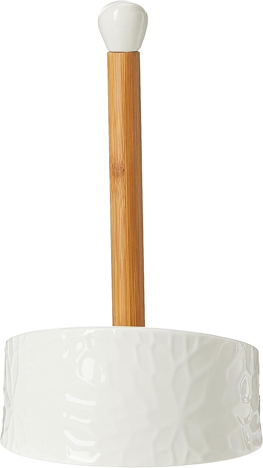 SHALLOW Bamboo Towel Holder with Ceramic Base, 14.5cm*14.5cm*25cm - Al Kabayel Discount CentreSHALLOW Bamboo Towel Holder with Ceramic Base, 14.5cm*14.5cm*25cmOrganizers & AccessoriesSHALLOWAl Kabayel Discount Centre