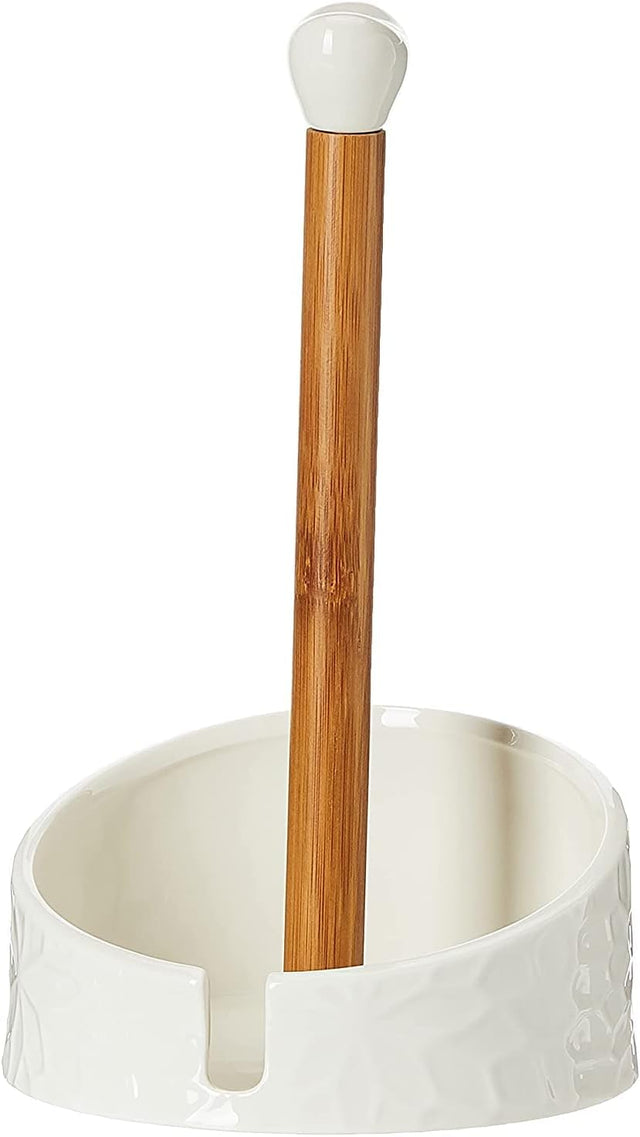 SHALLOW Bamboo Towel Holder with Ceramic Base, 14.5cm*14.5cm*25cm - Al Kabayel Discount CentreSHALLOW Bamboo Towel Holder with Ceramic Base, 14.5cm*14.5cm*25cmOrganizers & AccessoriesSHALLOWAl Kabayel Discount Centre