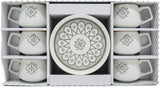 Shallow Ceramic Cup and Saucer 12pcs Set 6xCups (100ML) With 6xSaucers - White&Black - Al Kabayel Discount CentreShallow Ceramic Cup and Saucer 12pcs Set 6xCups (100ML) With 6xSaucers - White&BlackTea CupsSHALLOWAl Kabayel Discount Centre