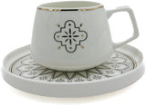 Shallow Ceramic Cup and Saucer 12pcs Set 6xCups (100ML) With 6xSaucers - White&Black - Al Kabayel Discount CentreShallow Ceramic Cup and Saucer 12pcs Set 6xCups (100ML) With 6xSaucers - White&BlackTea CupsSHALLOWAl Kabayel Discount Centre