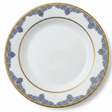 Shallow White Porcelain Dessert Plate with Golden Rim & Navy Blue Floral Design — 8 Inch - Al Kabayel Discount CentreShallow White Porcelain Dessert Plate with Golden Rim & Navy Blue Floral Design — 8 InchPlatesSHALLOWAl Kabayel Discount Centre