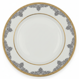 Shallow White Porcelain Dinner Plate with Gold Rim & Arabesque Border — 10.5 Inch - Al Kabayel Discount CentreShallow White Porcelain Dinner Plate with Gold Rim & Arabesque Border — 10.5 InchPlatesSHALLOWAl Kabayel Discount Centre