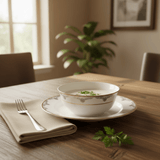 Shallow White Porcelain Soup Bowl with Golden Rim & Floral Design | 4.5 Inch | Premium Tableware - Al Kabayel Discount CentreShallow White Porcelain Soup Bowl with Golden Rim & Floral Design | 4.5 Inch | Premium TablewareBowlsSHALLOWAl Kabayel Discount Centre