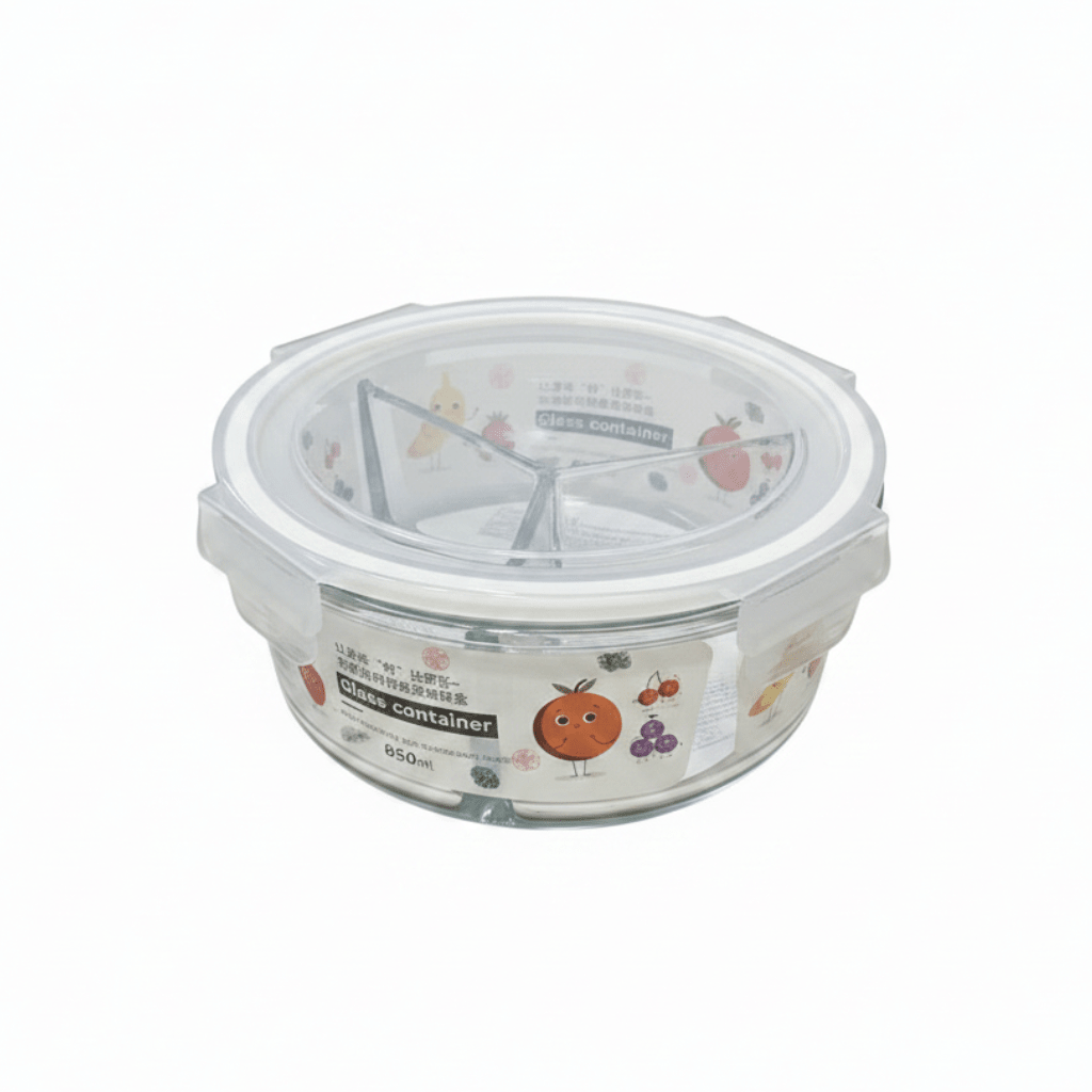 Sheng Jie Round Glass Lunch Box with Dividers – 850ml - Al Kabayel Discount CentreSheng Jie Round Glass Lunch Box with Dividers – 850mlLunch BoxSHENG JIEAl Kabayel Discount Centre
