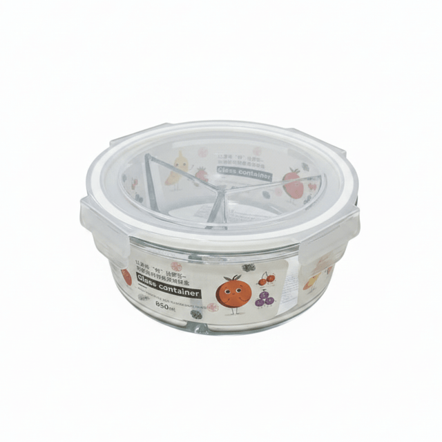 Sheng Jie Round Glass Lunch Box with Dividers – 850ml - Al Kabayel Discount CentreSheng Jie Round Glass Lunch Box with Dividers – 850mlLunch BoxSHENG JIEAl Kabayel Discount Centre