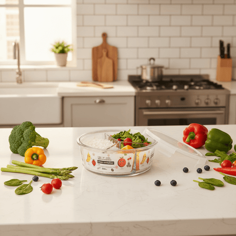 Sheng Jie Round Glass Lunch Box with Dividers – 850ml - Al Kabayel Discount CentreSheng Jie Round Glass Lunch Box with Dividers – 850mlLunch BoxSHENG JIEAl Kabayel Discount Centre