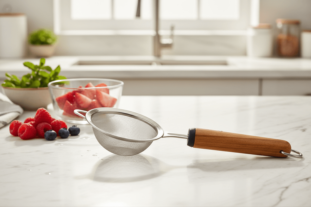 Shengya Compact Stainless Steel Tea Strainer with Wooden Handle – Fine Mesh Infuser for Single Cup Brewing (6 cm) - Al Kabayel Discount CentreShengya Compact Stainless Steel Tea Strainer with Wooden Handle – Fine Mesh Infuser for Single Cup Brewing (6 cm)Kitchen Utensils & GadgetsSHENGYAAl Kabayel Discount Centre