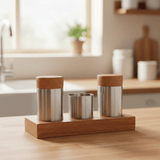 Shengya Elegant Stainless Steel Seasoning Set with Premium Wooden Finish – Stylish Dining Table Essential - Al Kabayel Discount CentreShengya Elegant Stainless Steel Seasoning Set with Premium Wooden Finish – Stylish Dining Table EssentialKitchen Utensils & GadgetsSHENGYAAl Kabayel Discount Centre