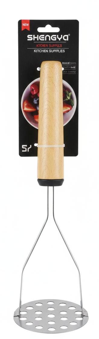 Shengya Heavy - Duty Stainless Steel Potato Masher with Wooden Handle – Efficient Mashing Tool for Potatoes & Vegetables (26 cm) - Al Kabayel Discount CentreShengya Heavy - Duty Stainless Steel Potato Masher with Wooden Handle – Efficient Mashing Tool for Potatoes & Vegetables (26 cm)MasherSHENGYAAl Kabayel Discount Centre
