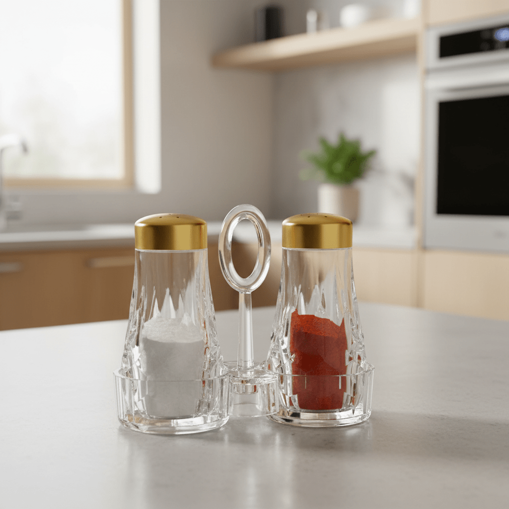 Shengya Luxury Acrylic Cruet Set with Gold Finish – Elegant Oil & Vinegar Dispensers for Dining Table - Al Kabayel Discount CentreShengya Luxury Acrylic Cruet Set with Gold Finish – Elegant Oil & Vinegar Dispensers for Dining TableKitchen Utensils & GadgetsSHENGYAAl Kabayel Discount Centre